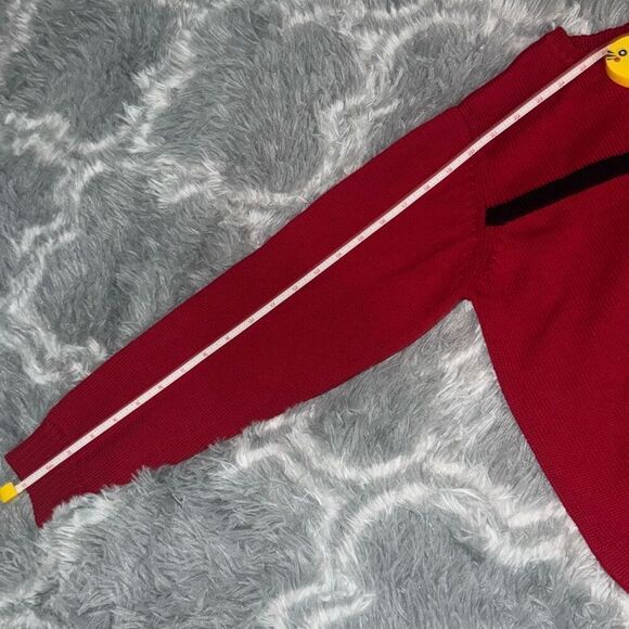 Liz Claiborne red and white snowflake 100% cotton Christmas sweater size large - Picture 6 of 6